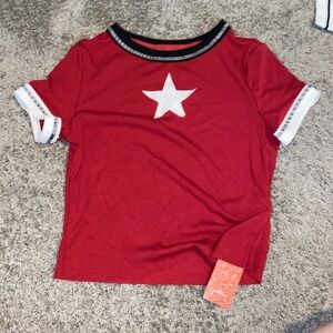Brand New Raccolta Carta Red Star Hot Girl Tee | looks like golden goose